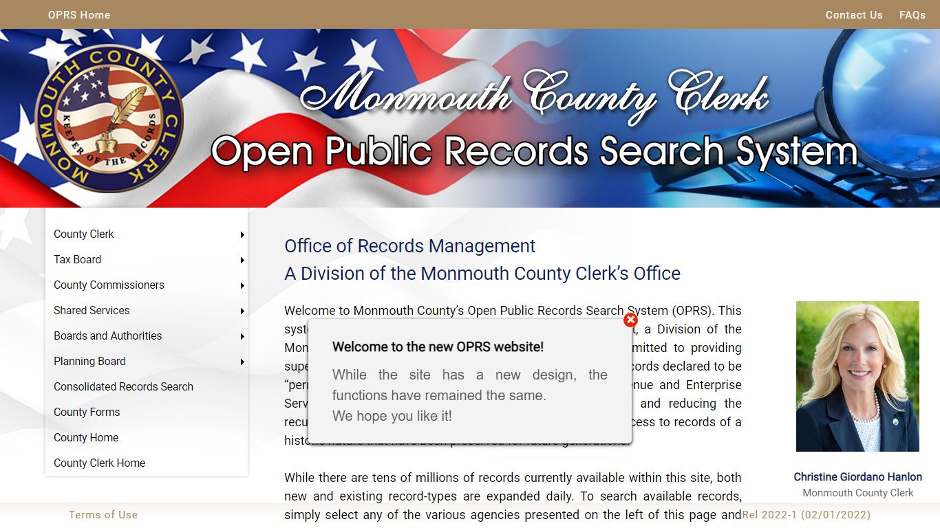 Open Public Records Search System - oprs.co.monmouth.nj.us