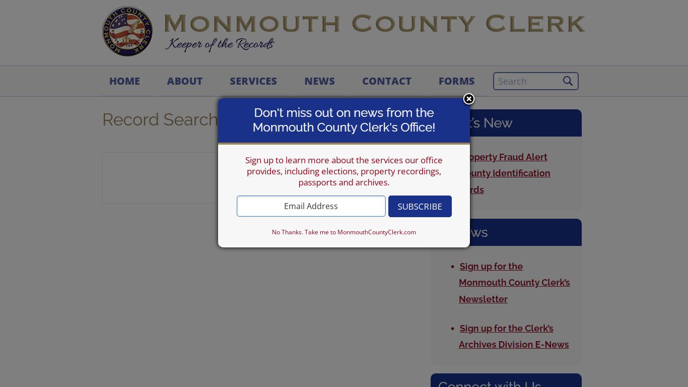Record Search - Monmouth County, NJ Clerk