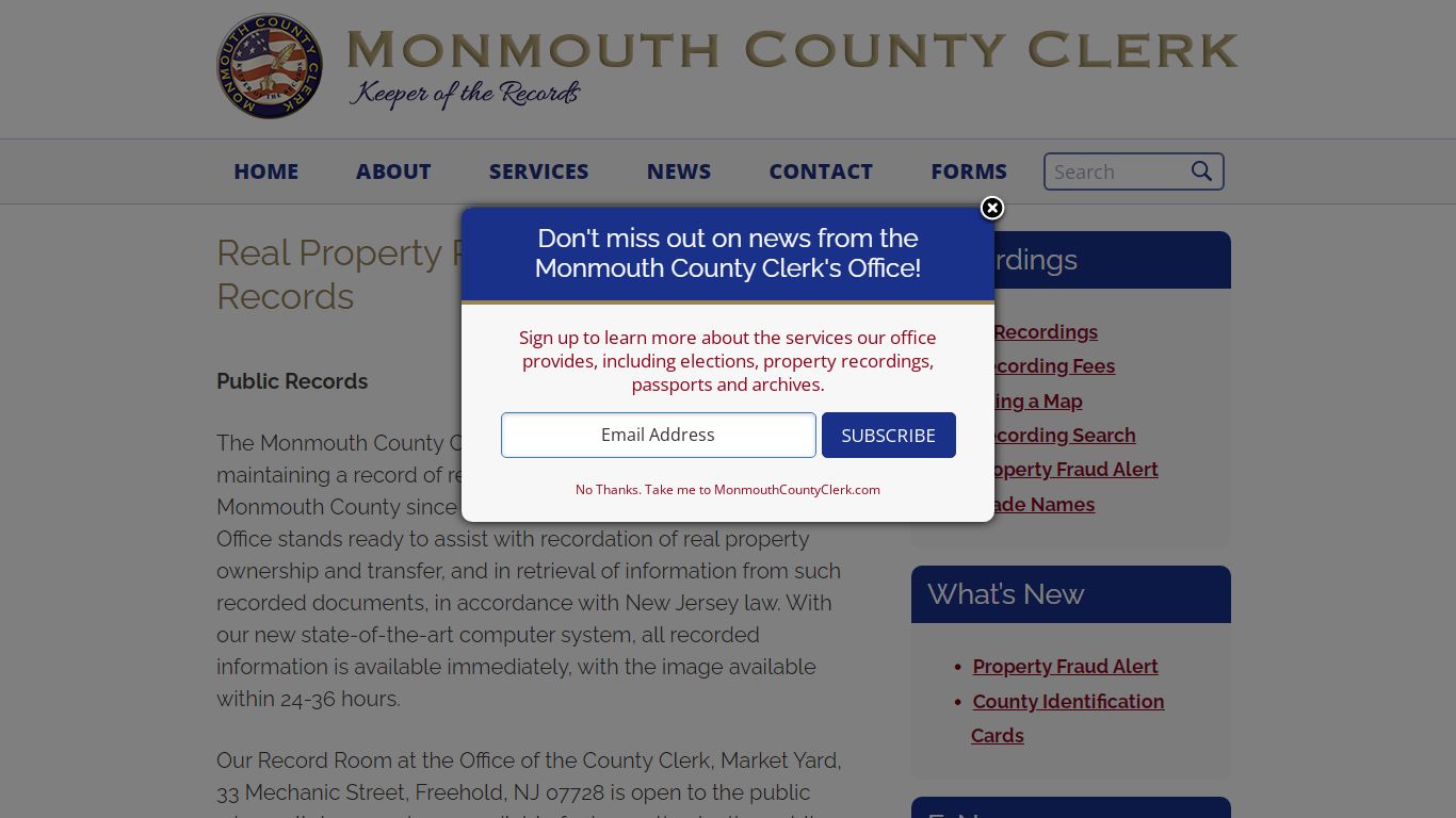 Monmouth County, NJ Clerk